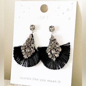 LOFT BLACK WITH CRYSTALS EARRINGS